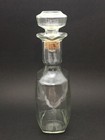 Glass Liquor Bottle Clear Glass Decanter With Glass Cork Stopper D396 Vintage