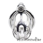 Stainless Steel  Cage Male Chastity Device Men Mamba Lock Anti Off Ring