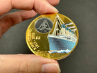 2012  2 Bvi Titanic 100th Anniversary Proof Colored Bronze Coin Embedded Crystal