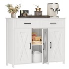 Sideboard Buffet Cabinet White Storage Drawers Adjustable Shelves Sc23w Homhedy