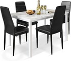 Modern Dining Set 5pcs        High Quality     Marble-top Table   Leather Seats
