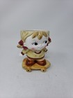 Vintage Patmar Ceramic Vase Planter Japan Skateboard Girl Brown Red 5 Inch Nos