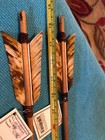2 Navajo Arrows 19   Tan Turkey Feathers-leather-hand Carved Arrowhead Great 