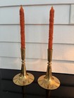 Virginia Metalcrafters Trumpet Base Candlesticks Colonial Williamsburg Cw 16-24