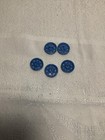 Lot Of 5 Vintage Blue Flower Plastic Buttons