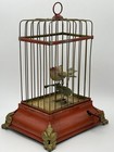 Vintage Tin Toy - Mechanical Bird In Cage - Wind Up