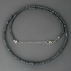 Natural Rough Black Diamond Nugget Beads Necklace Handmade 925 Sterling Silver