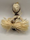 Vintage Celluloid Doll Country Girl Calico Christmas Tree Ornament Japan O4