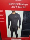 New Balance Mens Midweight  Base Layer Crew   Pants  2-piece Set Black Sealed