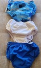 Iplay   Green Sprouts Reusable Swim Diaper Size 24 Mth Lot Of 3 Blue White Whale