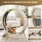 47 Inch Cat Exercise Wheel Solid Wood Running Wheel Cat Toys Indoor Cat Treadmil