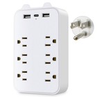 Outlet Extender 6-outlet Wall Mount Surge Protector With 3 Usb Charging Ports   