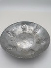 Vintage Buenilum Aluminum Bowl Trinket Dish Hand Wrought Hammered Floral Design