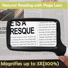 Magnifying Glass With Light  Folding Handheld 3x Large Rectangle Lighted Magnifi