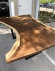 Live Edge Wood Table  Brown  Metal Legs  Big Beautiful And Very Unique Shaped 