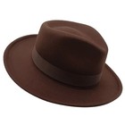 Classic Wool Felt Wide Brim Fedora Hats For Women Men