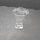 Vintage Clear Glass Vase - 6 75  Tall Hourglass Shaped Oval