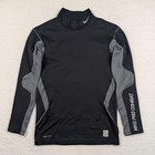Nike Pro Combat Shirt Mens Large Black Dri-fit Compression Mock Swoosh Neck