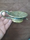 Very Vintage Brass Snake Handle Candle Holder  4 5 X 3 25 X 1 5 Inches  Preowned