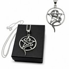 Snake Pentacle Necklace Pendant 925 Silver Pagan Wiccan 18  Curb Chain Boxed