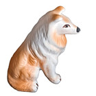 Collie Dog Figurine  Porcelain Beige White Lassie Made In Japan Vintage 4  X 3 