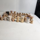 Lot Of 50 Vintage Wooden Thread Spools Empty In Various Sizes   Shapes