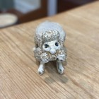 Vtg C 1950   s Florenza Figural French Poodle Nodder Pin Cushion  Beige Grayish