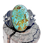Early Vintage Navajo Turquoise Sterling Silver Cuff Bracelet
