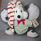 Vintage 1988 Applause Christmas Mouse Plush Stuffed Animal Pjs Sleepy Eyes Tags