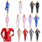 Women s Bodysuit Pantyhose Rompers Oil Leotard Glitter Jumpsuit Stirrup Catsuit