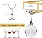 Wine Glass Rack Under Cabinet 8 Row Extreme Large Stemware Hanger Metal   gold 