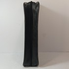 Black Leather Zippered Bible Cover Case With Cross Design