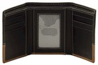 Timberland Men s Contrast Black brown Leather Tri-fold Wallet