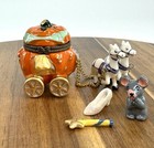 Porcelain Hinged Trinket Box Cinderella Horses And Carriage
