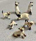 Vtg Ceramics  10  Siamese Cat Kitty With Blue Eyes Figurine Playful Pounce Cute
