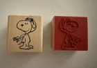   Set Of 3  Snoopy Wood-mounted Rubber Stamps