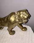 Large 19    Vintage Brass Crouching Bengal Tiger Statue Sculpture