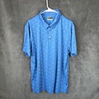Pga Tour Polo Shirt Men Xl Blue Geometric Golf Club Short Sleeve Performance