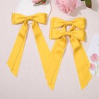 2pcs Yellow Hair Bows  Large Ribbon Bow Clips For Girls Women