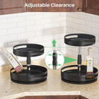 Lazy Susan Spice Rack Organizer For Cabinet  2-tier Metal  10 In