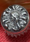 Unger Bros  Dawn Art Nouveau Sterling Silver Abp Cut Glass Vanity Dresser Jar