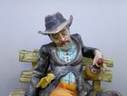 Capodimonte Italy Vintage Porcelain Hobo On A Bench