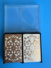 Nos Vintage Duratone 2 Decks Sealed Filigree Playing Cards Gold   White In Box