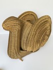 Vintage Mcm Snail Woven Wicker Basket Large 24    Magazine Rack Storage