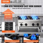 Vevor Commercial Gas Range Stove 4 Burners Countertop Cooking Hot Plate Kitchen