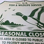 Vintage Fish Wildlife Porcelain Sign - Agricultural Outdoor Us Closure Notice