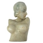 Vintage Art Deco Female Mannequin Bust Distressed Finish   Tilted Head