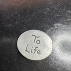 Vintage Israeli Star Of David Enamel Pewter Pocket Token  Back Reads To Life Idf