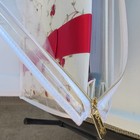 Scrapbook Album 12x12  White Silk Fabric  Red Roses   Ribbon Embroidered Wedding