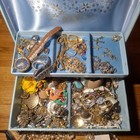 Vintage Huge Craft Lot Jewelry Box Costume Junk Scrap Lot  143